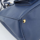 PRADA Hand Bag Saffiano leather 2way Blue Gold Auth 186202M-16