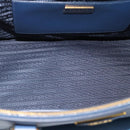 PRADA Hand Bag Saffiano leather 2way Blue Gold Auth 186202M-10