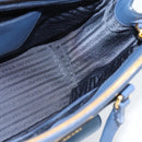 PRADA Hand Bag Saffiano leather 2way Blue Gold Auth 186202M-20