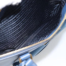 PRADA Hand Bag Saffiano leather 2way Blue Gold Auth 186202M-25