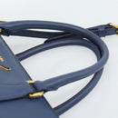 PRADA Hand Bag Saffiano leather 2way Blue Gold Auth 186202M-14