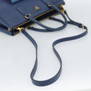 PRADA Hand Bag Saffiano leather 2way Blue Gold Auth 186202M-8
