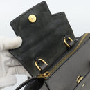 CELINE Pico Belt Hand Bag Leather 2way Gray Gold Auth 186203-11