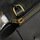 CELINE Pico Belt Hand Bag Leather 2way Gray Gold Auth 186203-18