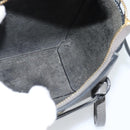 CELINE Pico Belt Hand Bag Leather 2way Gray Gold Auth 186203-19