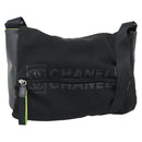 CHANEL Sports Line Shoulder Bag Nylon Black Silver CC Auth 186205SAV-1