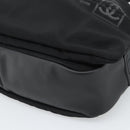 CHANEL Sports Line Shoulder Bag Nylon Black Silver CC Auth 186205SAV-9