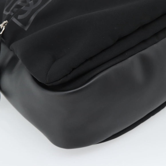 CHANEL Sports Line Shoulder Bag Nylon Black Silver CC Auth 186205SAV