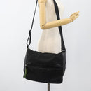 CHANEL Sports Line Shoulder Bag Nylon Black Silver CC Auth 186205SAV-24