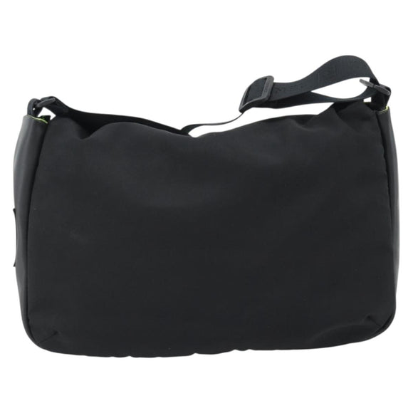 CHANEL Sports Line Shoulder Bag Nylon Black Silver CC Auth 186205SAV