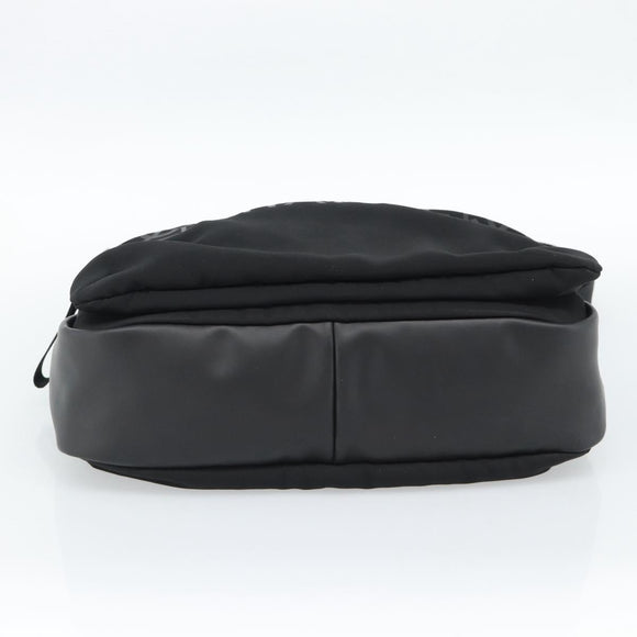 CHANEL Sports Line Shoulder Bag Nylon Black Silver CC Auth 186205SAV
