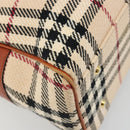 BURBERRY Nova Check Hand Bag Canvas Beige Gold Auth 186208A-13