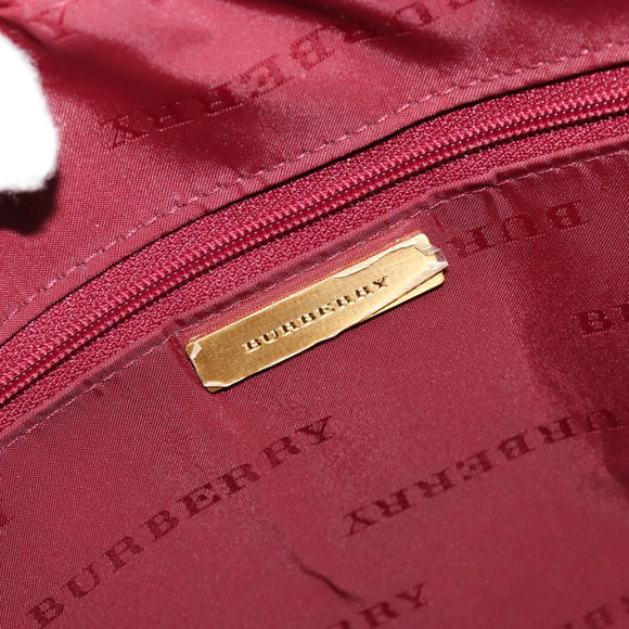 BURBERRY Nova Check Hand Bag Canvas Beige Gold Auth 186208A
