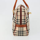 BURBERRY Nova Check Hand Bag Canvas Beige Gold Auth 186208A-4