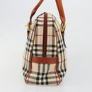 BURBERRY Nova Check Hand Bag Canvas Beige Gold Auth 186208A-5