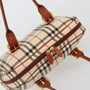 BURBERRY Nova Check Hand Bag Canvas Beige Gold Auth 186208A-6