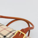 BURBERRY Nova Check Hand Bag Canvas Beige Gold Auth 186208A-8