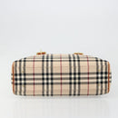 BURBERRY Nova Check Hand Bag Canvas Beige Gold Auth 186208A-9