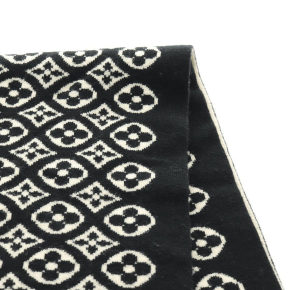 LOUIS VUITTON Echarpsky Scarf Cashmere Black White LV Auth 186209M