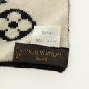 LOUIS VUITTON Echarpsky Scarf Cashmere Black White LV Auth 186209M-18