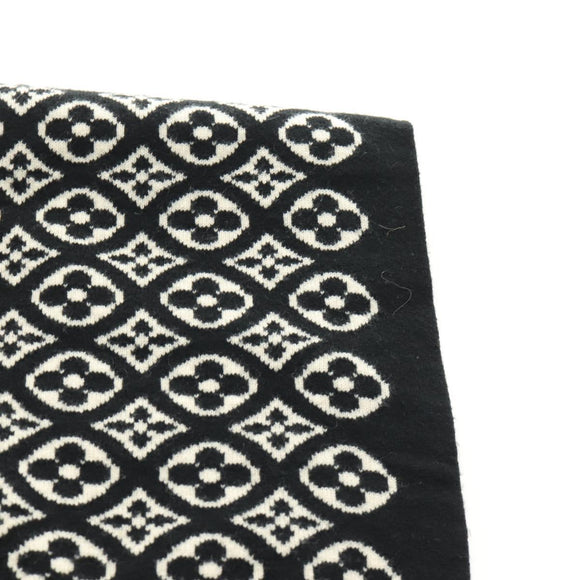 LOUIS VUITTON Echarpsky Scarf Cashmere Black White LV Auth 186209M