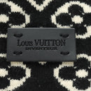 LOUIS VUITTON Echarpsky Scarf Cashmere Black White LV Auth 186209M-7