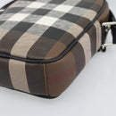 BURBERRY Nova Check Shoulder Bag PVC Brown Silver Auth 186210A-10