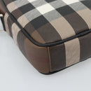 BURBERRY Nova Check Shoulder Bag PVC Brown Silver Auth 186210A-11