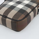 BURBERRY Nova Check Shoulder Bag PVC Brown Silver Auth 186210A-12