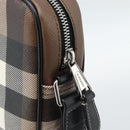 BURBERRY Nova Check Shoulder Bag PVC Brown Silver Auth 186210A-14
