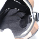 BURBERRY Nova Check Shoulder Bag PVC Brown Silver Auth 186210A-17