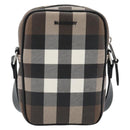 BURBERRY Nova Check Shoulder Bag PVC Brown Silver Auth 186210A-2