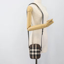 BURBERRY Nova Check Shoulder Bag PVC Brown Silver Auth 186210A-21