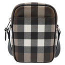 BURBERRY Nova Check Shoulder Bag PVC Brown Silver Auth 186210A-3