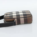 BURBERRY Nova Check Shoulder Bag PVC Brown Silver Auth 186210A-4