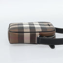 BURBERRY Nova Check Shoulder Bag PVC Brown Silver Auth 186210A-5