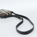 BURBERRY Nova Check Shoulder Bag PVC Brown Silver Auth 186210A-7
