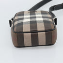 BURBERRY Nova Check Shoulder Bag PVC Brown Silver Auth 186210A-9