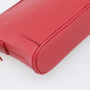 BURBERRY Shoulder Bag Leather Red Silver Auth 186215A-13