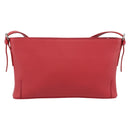 BURBERRY Shoulder Bag Leather Red Silver Auth 186215A-3