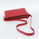 BURBERRY Shoulder Bag Leather Red Silver Auth 186215A-7