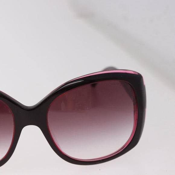 CHANEL COCO Mark Sunglasses plastic Red CC Auth 186219M