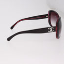 CHANEL COCO Mark Sunglasses plastic Red CC Auth 186219M-6