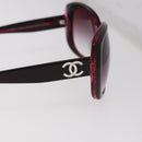 CHANEL COCO Mark Sunglasses plastic Red CC Auth 186219M-7
