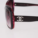 CHANEL COCO Mark Sunglasses plastic Red CC Auth 186219M-9