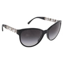 CHANEL Chain Sunglasses plastic Black CC Auth 186220M-1