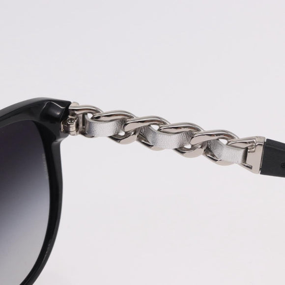 CHANEL Chain Sunglasses plastic Black CC Auth 186220M