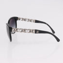CHANEL Chain Sunglasses plastic Black CC Auth 186220M-7