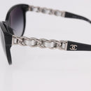 CHANEL Chain Sunglasses plastic Black CC Auth 186220M-8