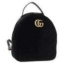 GUCCI GG Marmont Backpack Velor Black Gold 524568 Auth 186222SAM-1